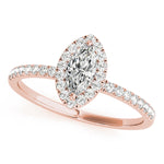 14K Rose Gold Marquise Diamond Engagement Ring