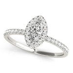 1.0 CT Marquise Diamond Halo Engagement Ring
