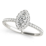 1.0 CT Marquise Diamond Halo Engagement Ring