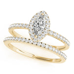 18K Yellow Gold Marquise Diamond Engagement Ring