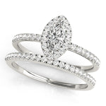1.0 CT Marquise Diamond Halo Engagement Ring