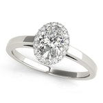 Oval Diamond Halo Engagement Ring