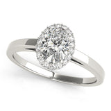 Oval Diamond Halo Engagement Ring