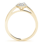 14K Yellow Gold Oval Diamond Engagement Ring with Halo