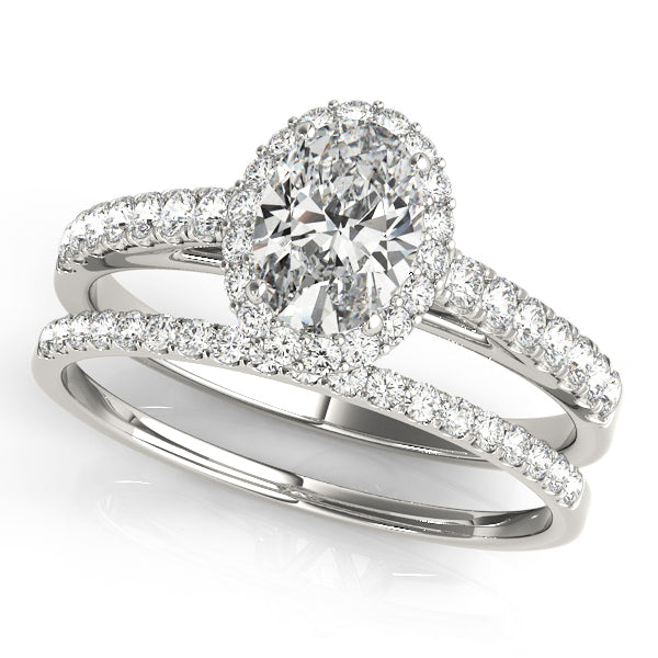 Oval Diamond Halo Engagement Ring