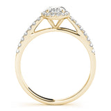 14K Yellow Gold Oval Diamond Engagement Ring with Halo