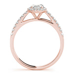 18K Rose Gold Diamond Oval Halo Engagement Ring
