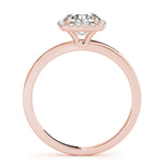 18K Rose Gold 1 ct Diamond Halo Engagement Ring