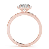 18K Rose Gold 1 ct Diamond Halo Engagement Ring