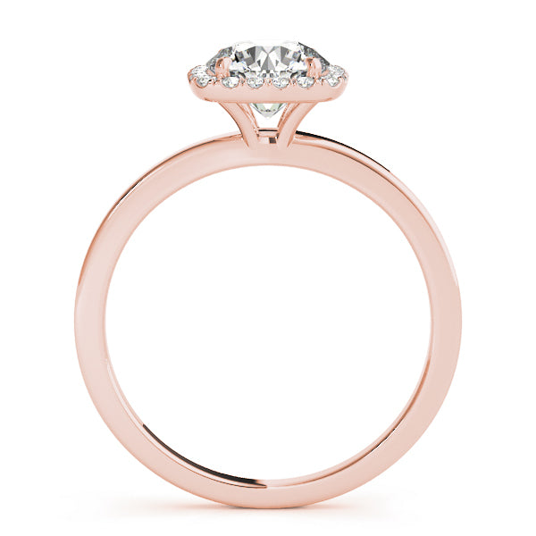 18K Rose Gold 1 ct Diamond Halo Engagement Ring