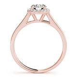 14K Rose Gold 1 ct Diamond Halo Engagement Ring