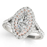 18K Rose Gold 1.5 ctw Marquise Diamond Engagement Ring