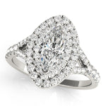 1.0 CT Marquise Diamond Halo Engagement Ring
