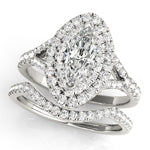 1.0 CT Marquise Diamond Halo Engagement Ring
