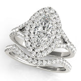 1.0 CT Marquise Diamond Halo Engagement Ring