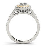 18K Yellow Gold Marquise Diamond Halo Ring
