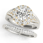 14K Yellow Gold 1 CT Diamond Halo Engagement Ring