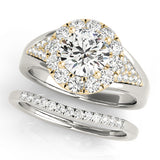 14K Yellow Gold 1 CT Diamond Halo Engagement Ring