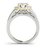 14K Yellow Gold 1 CT Diamond Halo Engagement Ring