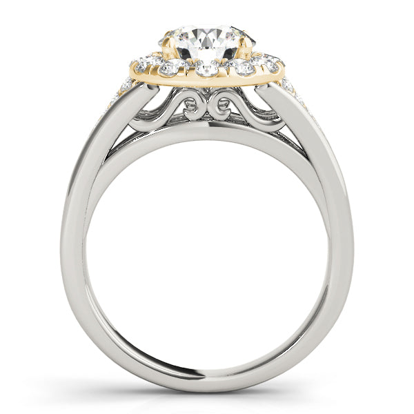 14K Yellow Gold 1 CT Diamond Halo Engagement Ring