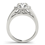 1 CT Round Diamond Halo Engagement Ring