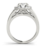 1 CT Round Diamond Halo Engagement Ring