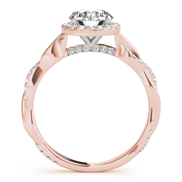 14K Rose Gold 1.33ctw Diamond Halo Engagement Ring