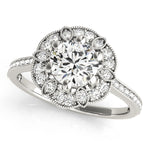 Round Diamond Halo Engagement Ring