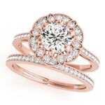 14K Rose Gold 1 ct Diamond Halo Engagement Ring