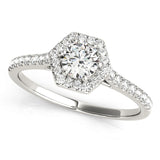 Round Diamond Halo Engagement Ring