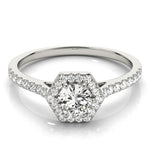 Round Diamond Halo Engagement Ring