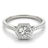 Round Diamond Halo Engagement Ring