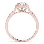 14K Rose Gold Round Diamond Halo Engagement Ring