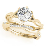 14K Yellow Gold 1 CT Round Diamond Engagement Ring