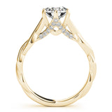 14K Yellow Gold 1 CT Round Diamond Engagement Ring