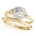 18K Yellow Gold 1 CT Diamond Halo Engagement Ring