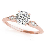 14K Rose Gold Diamond Vintage Engagement Ring