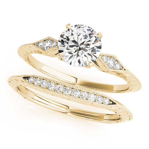 14K Yellow Gold Vintage Diamond Engagement Ring