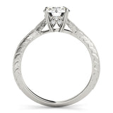 Vintage 0.5 CT Round Diamond Engagement Ring