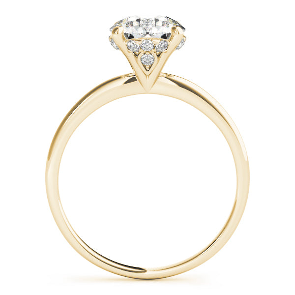 18K Yellow Gold Round Diamond Engagement Ring