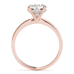 14K Rose Gold 1 ct Diamond Single Row Engagement Ring