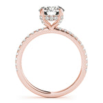 14K Rose Gold 1 CT Diamond Halo Engagement Ring