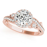 18K Rose Gold 1.33ctw Diamond Halo Engagement Ring