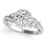 Round Diamond Halo Engagement Ring