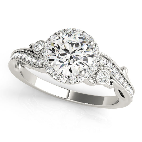 Round Diamond Halo Engagement Ring