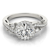 Round Diamond Halo Engagement Ring
