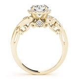 14K Yellow Gold 1.33ctw Round Diamond Halo Ring