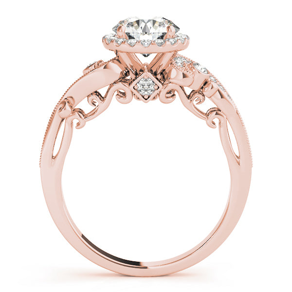 18K Rose Gold 1.33ctw Diamond Halo Engagement Ring