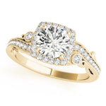 14K Yellow Gold Diamond Halo Engagement Ring 1.33ctw