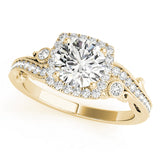 14K Yellow Gold Diamond Halo Engagement Ring 1.33ctw